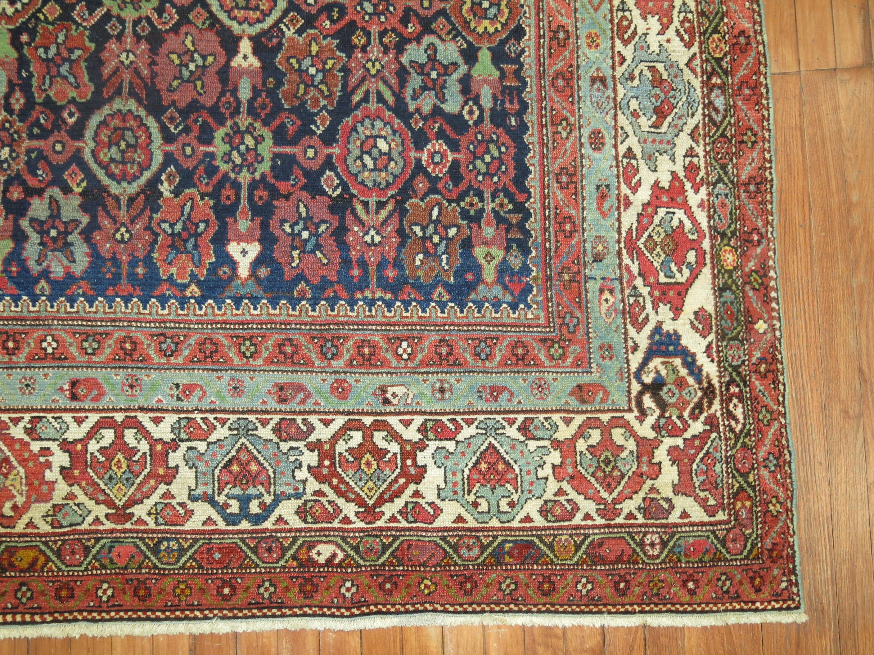 Hand-Woven Persian Malayer Room Size Mini Khani Rug For Sale