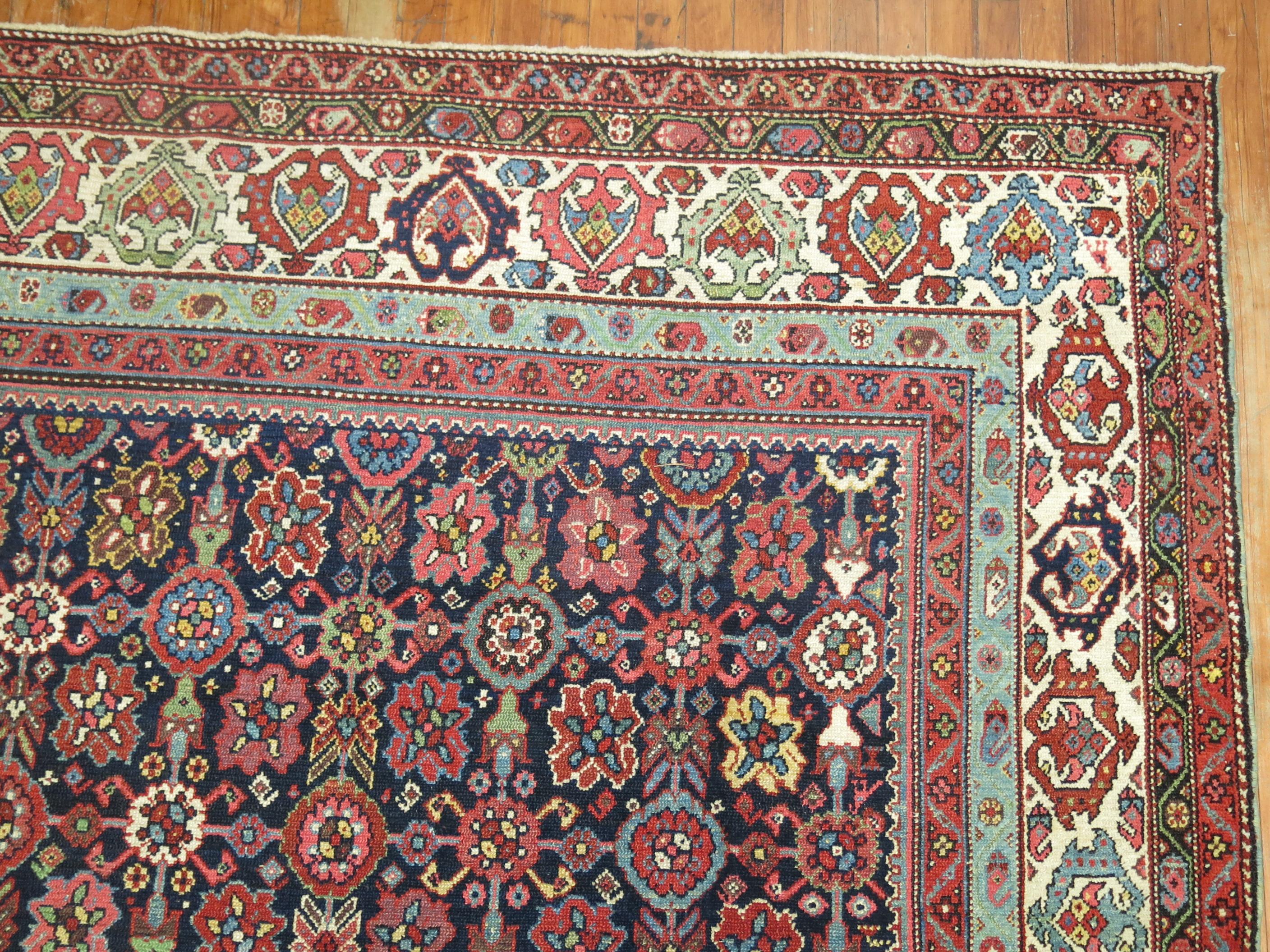 Persian Malayer Room Size Mini Khani Rug In Good Condition For Sale In New York, NY