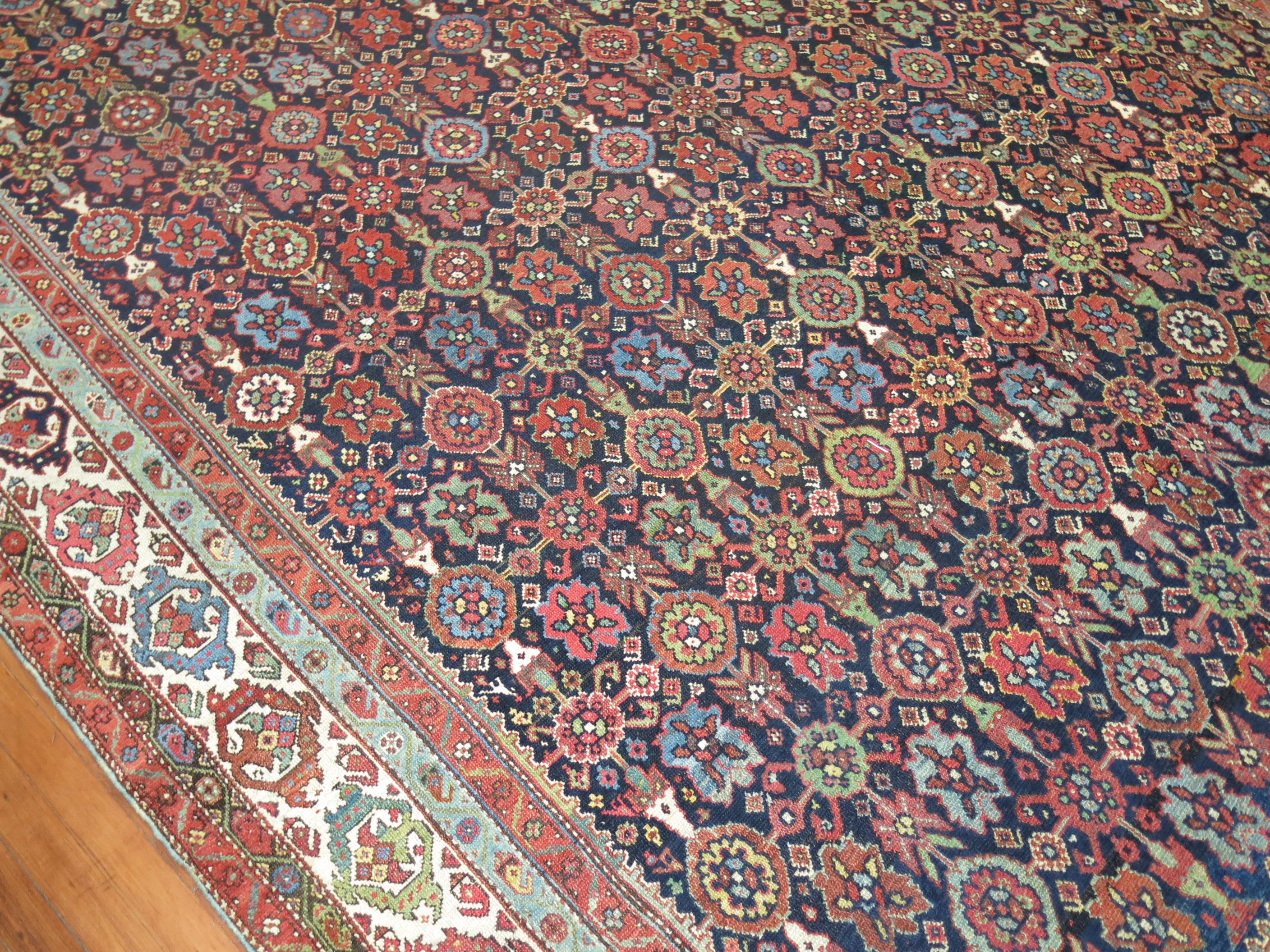 Wool Persian Malayer Room Size Mini Khani Rug For Sale