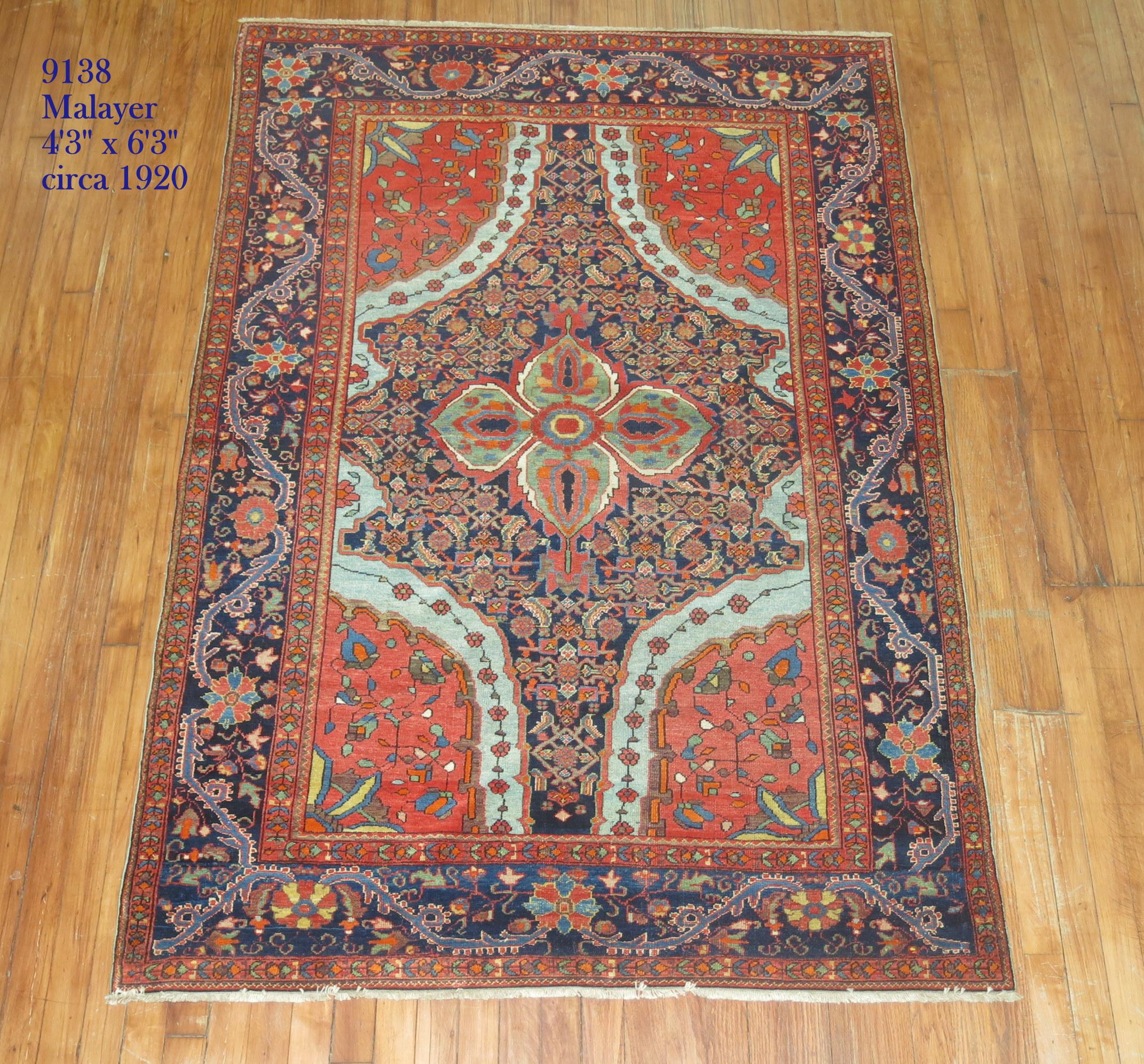 Stunning early 20th century Persian Malayer rug.

4'3'' x 6'3''