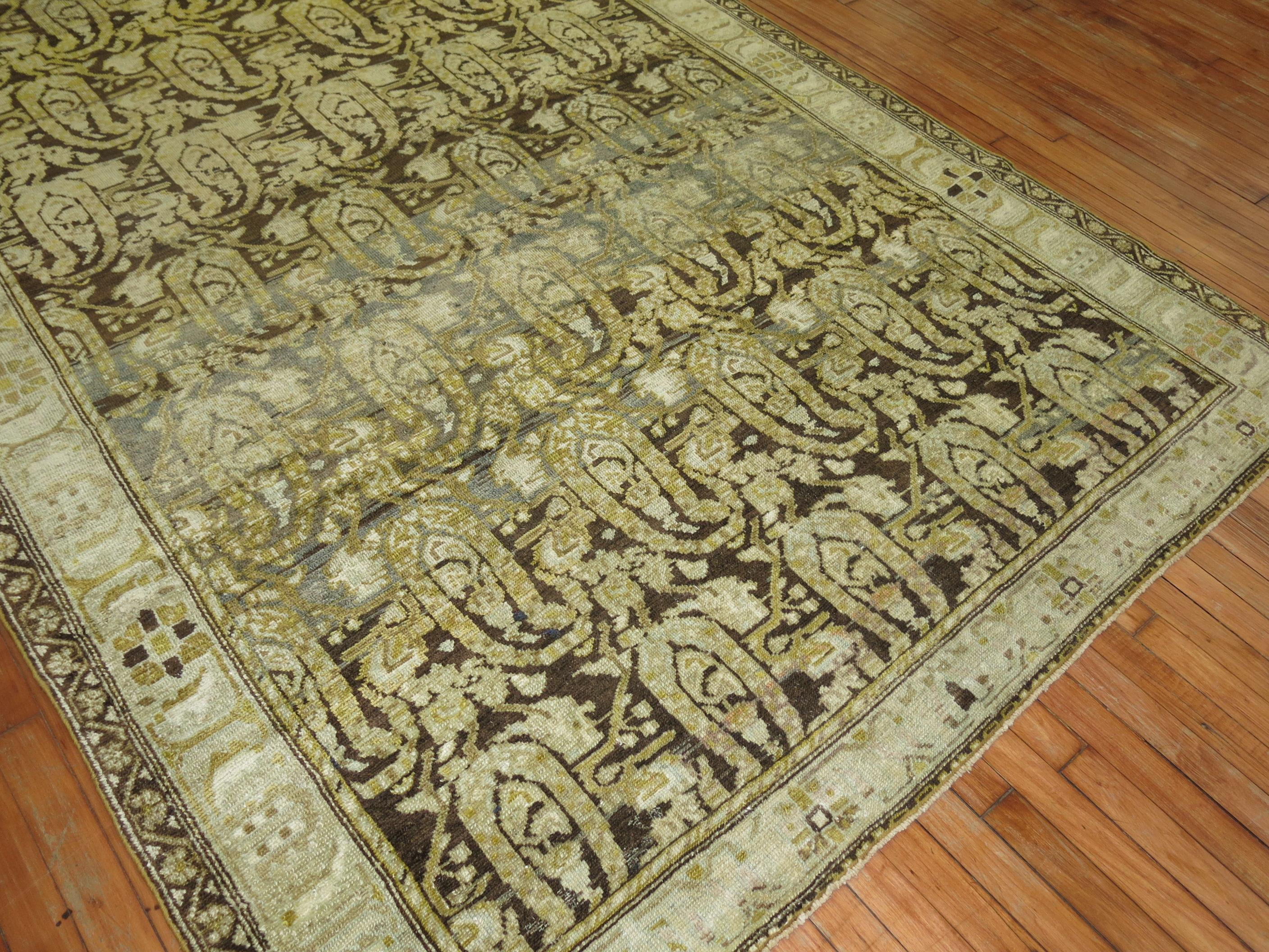 Hand-Knotted Persian Malayer Rug For Sale