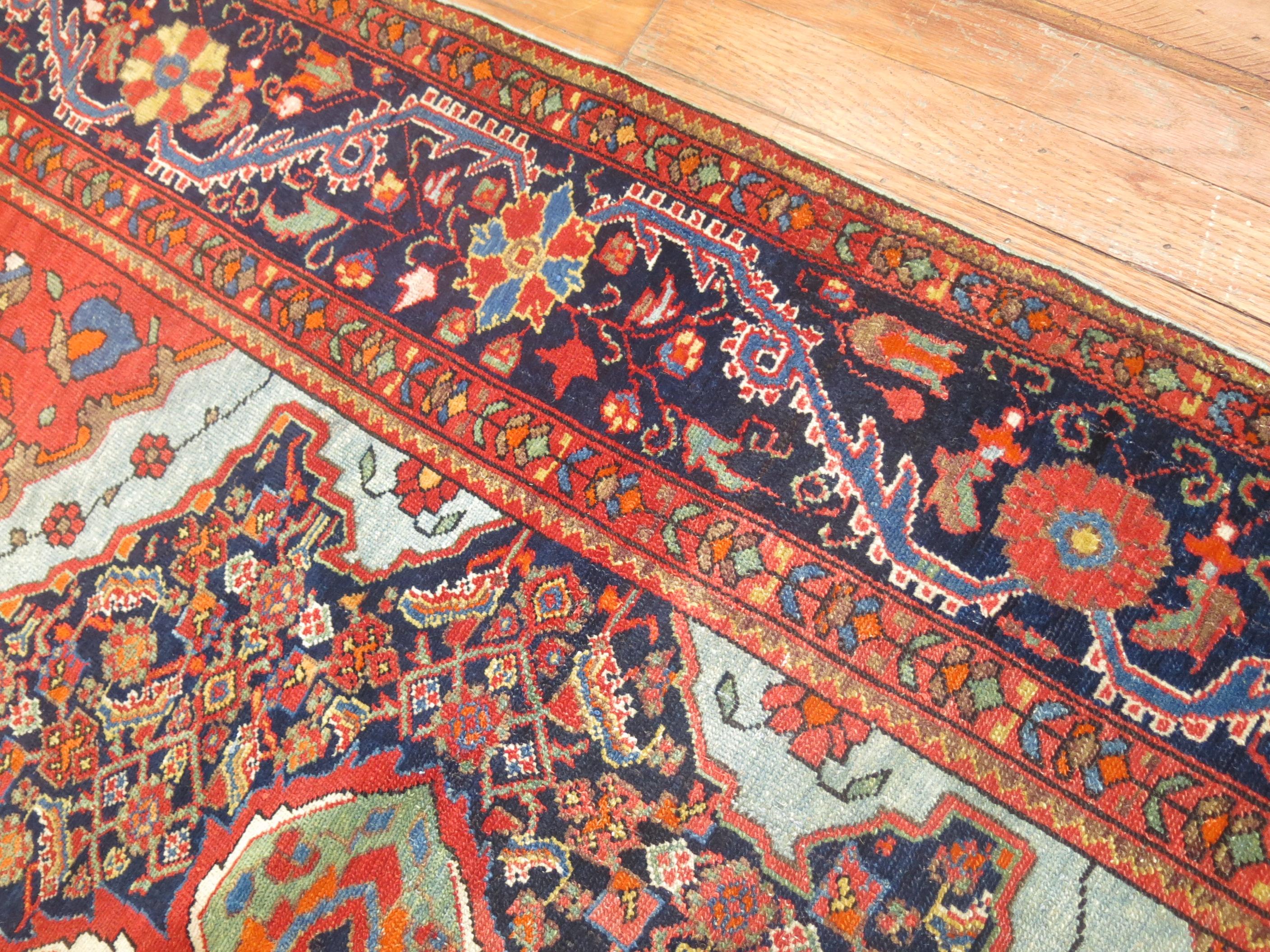 20th Century Zabihi Collection Dramatic Antique Persian Mishan Malayer Rug For Sale