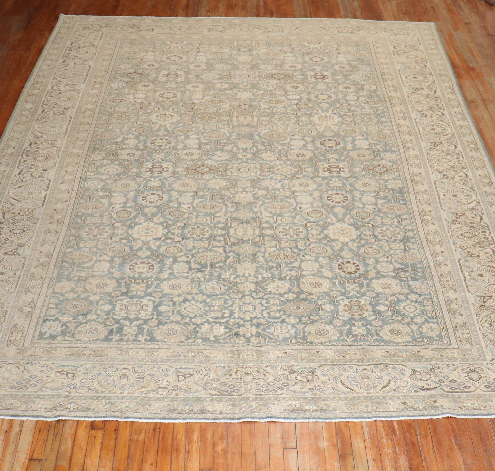Zabihi Collection Blau Grün Persisch Malayer Teppich im Angebot 2
