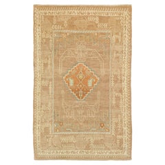 Persian Malayer Rug, Hand-Knotted, 10x6.3 ft – Beige, Terracott & Pale Blue
