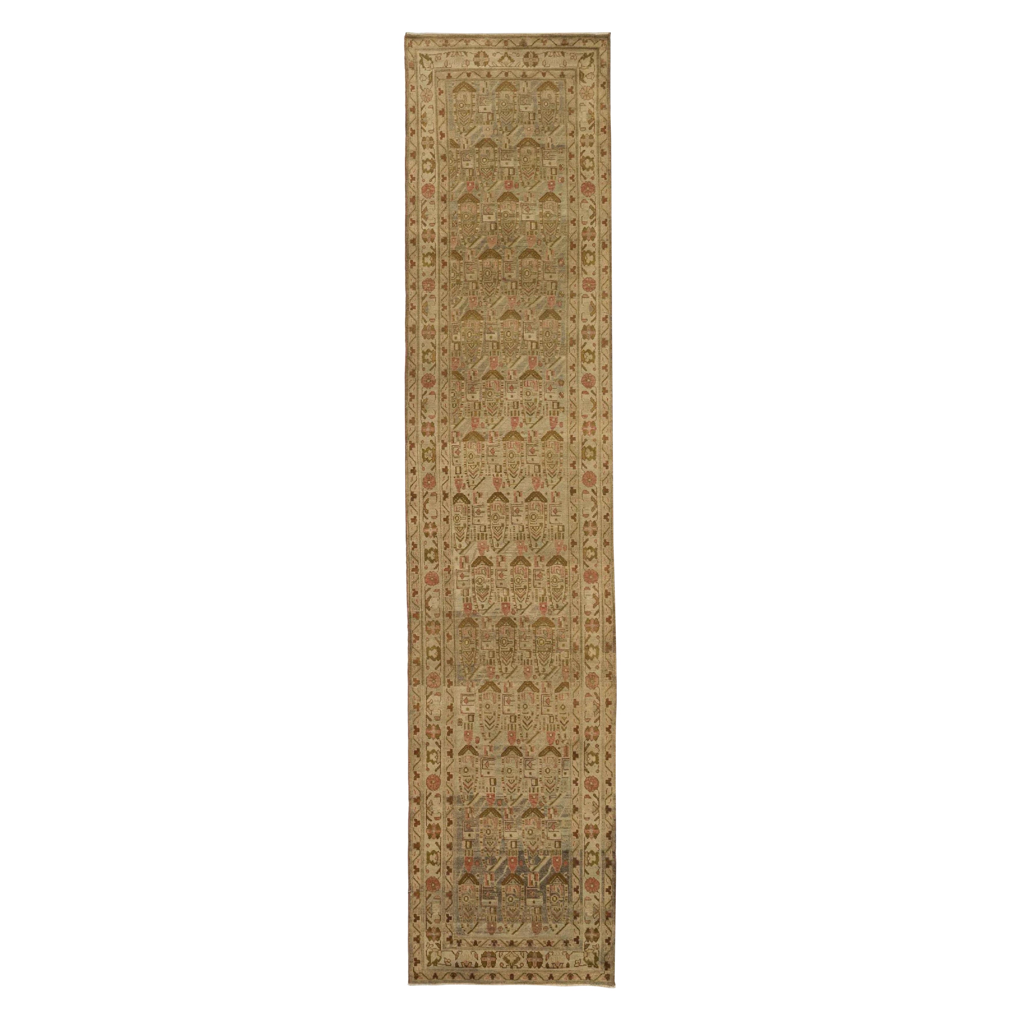 Tappeto persiano Malayer Runner, circa 1880 - 52116