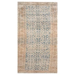 Persian Malayer Runner Rug Circa 1880 - Wool Blue Brown Ivory Design - 99552