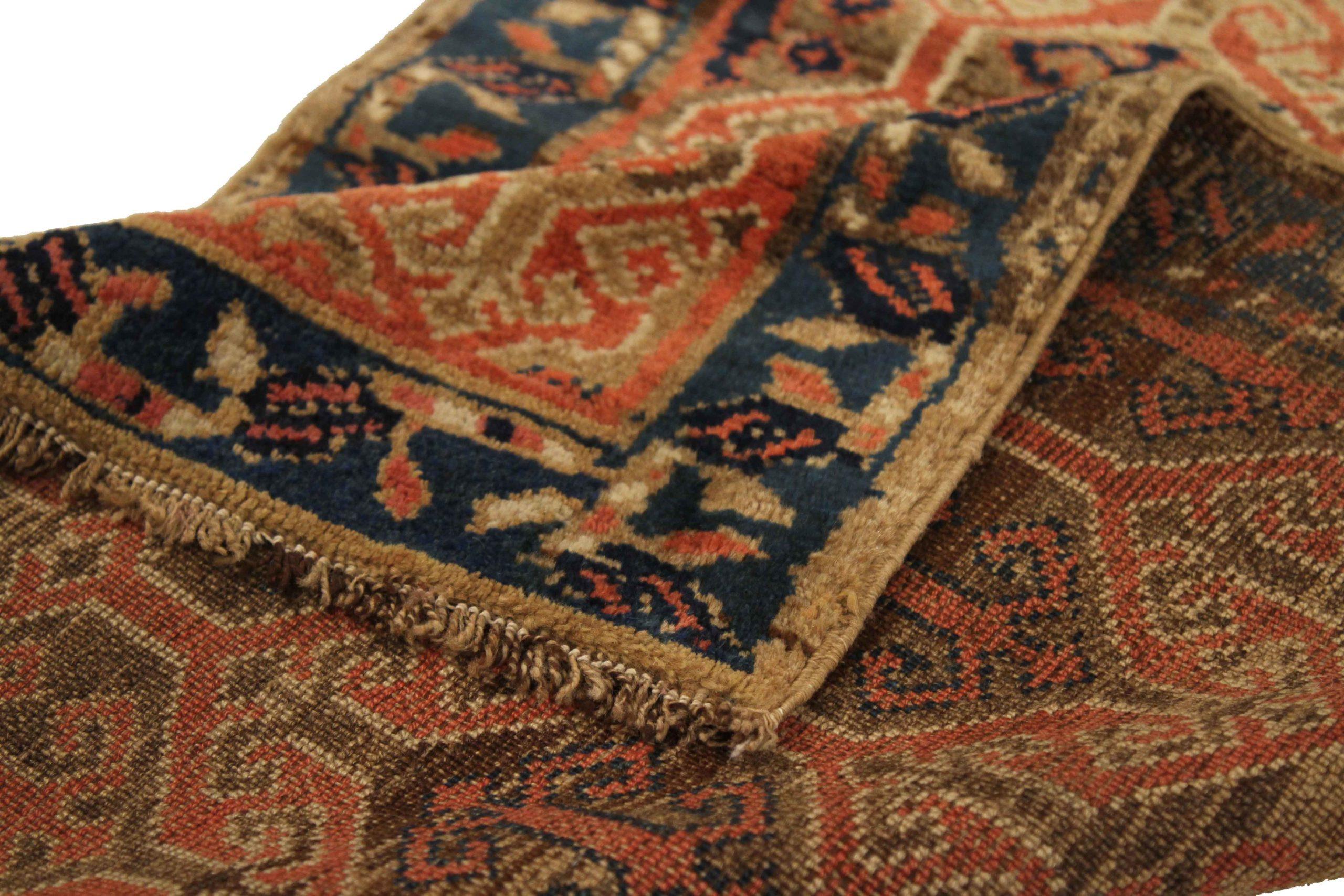 Persischer Malayer Läufer Teppich - Wolle Blau Braun Elfenbein Rot 72922 (Asiatisch) im Angebot
