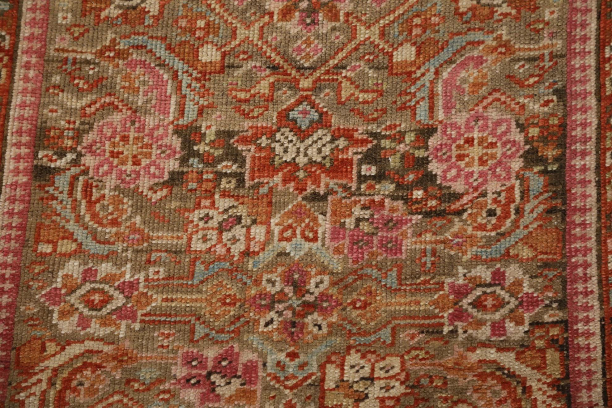 Persischer Malayer-Läufer Circa 1880 - Wolle Blau Grün Rosa Rot Design - 99556 im Zustand „Hervorragend“ im Angebot in Dallas, TX
