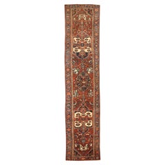 Persian Malayer Runner Rug - Wool Blue Ivory Red 71769