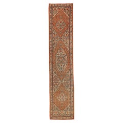 Persian Malayer Runner Rug - Wool Blue Ivory Red 73324
