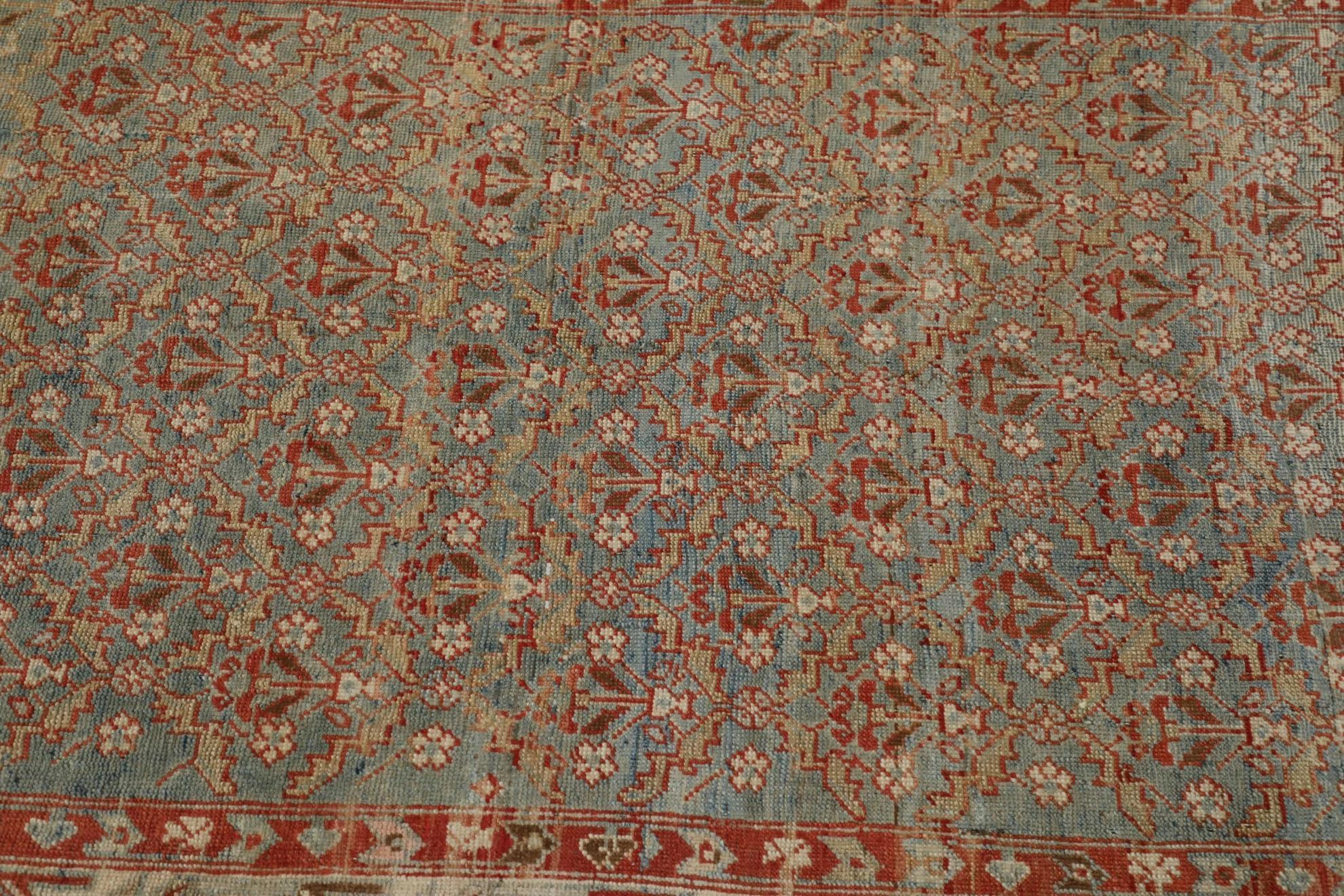 Persische Malayer Läufer Teppich CIRCA 1880 - Wolle Blau Rot Gelb Design - 99557 (Irakisch) im Angebot