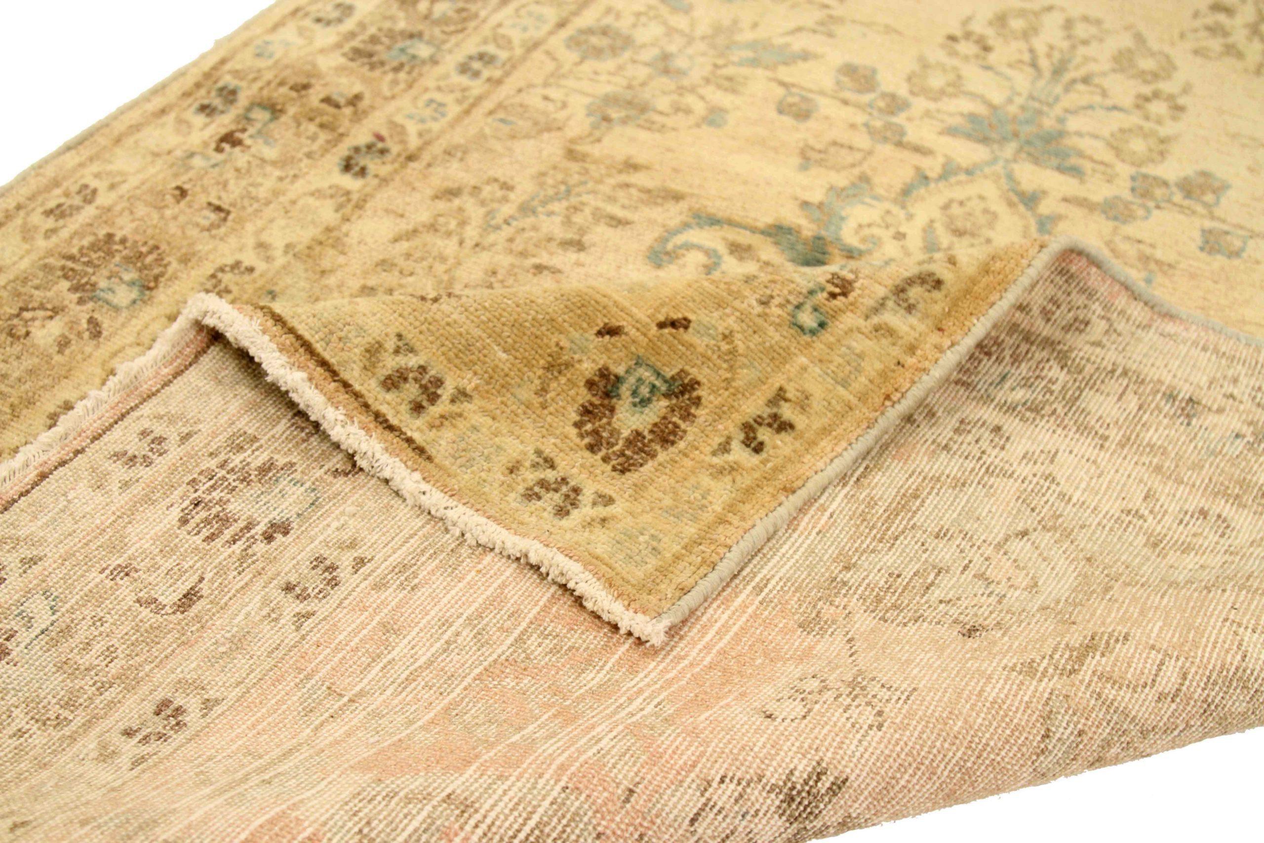 Asiatique Tapis de course Persan Malayer - Laine Brown Green Ivory 74060 en vente