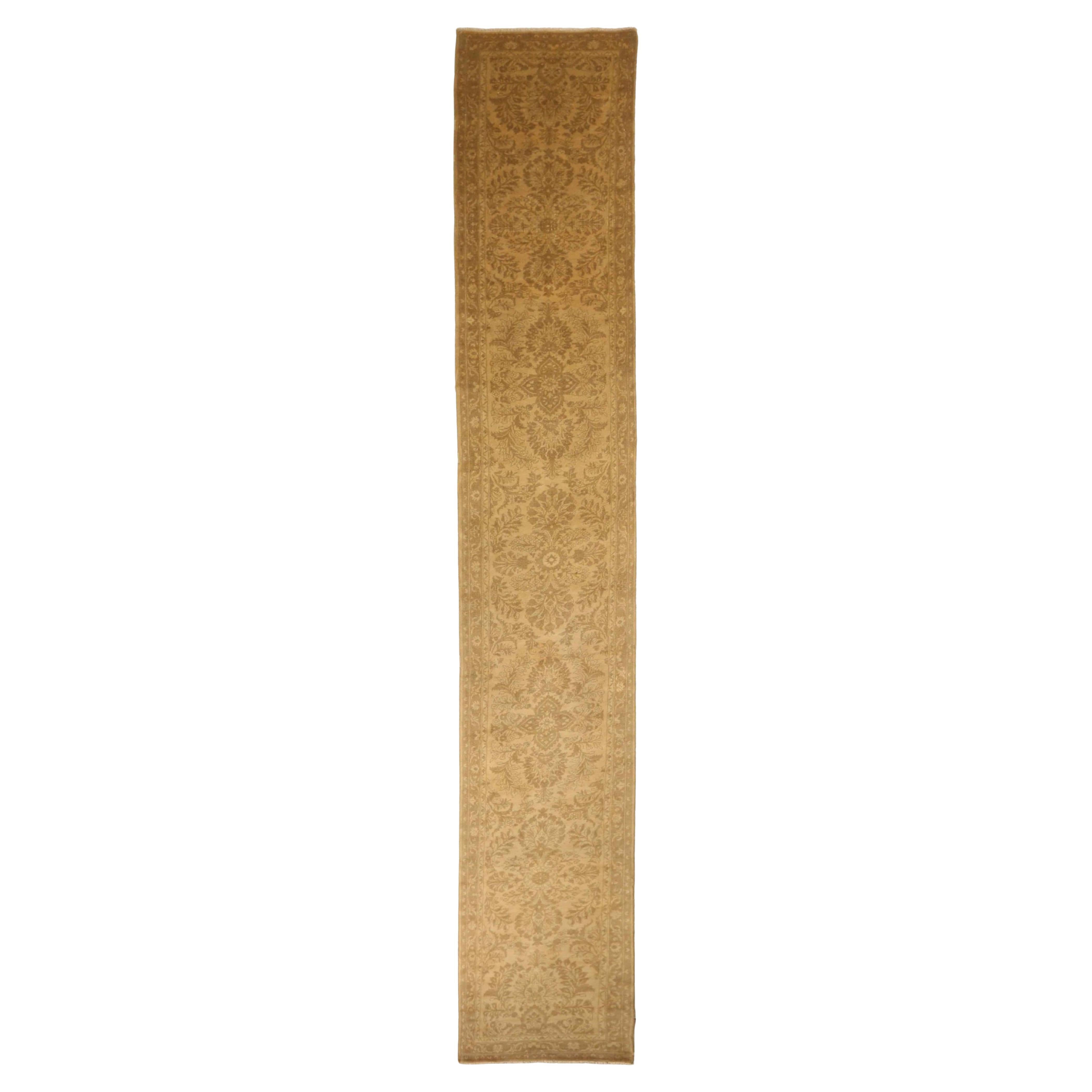 Persischer Malayer Läufer Teppich - Wolle Brown Elfenbein 73435