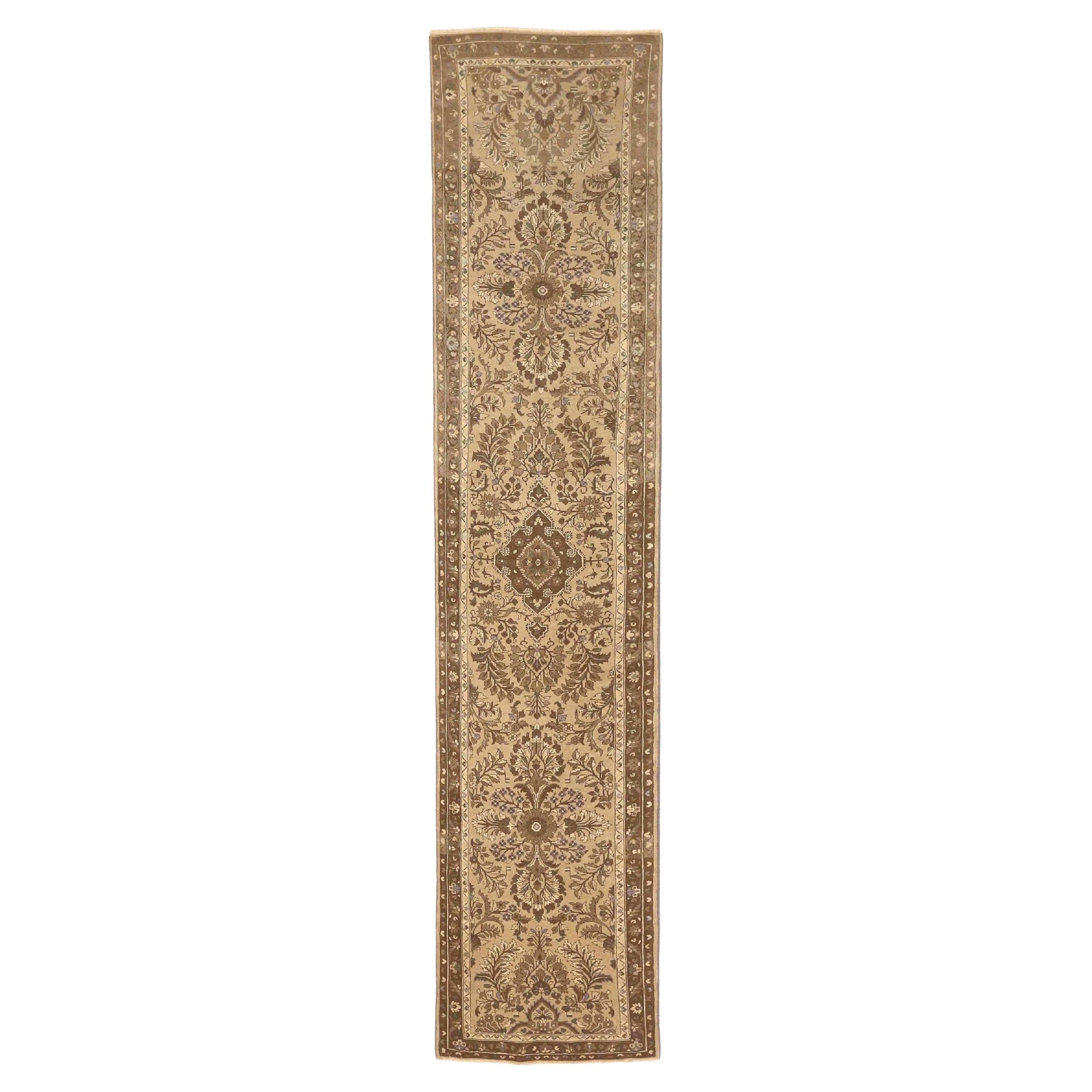 Persian Malayer Runner Rug - Wool Brown Ivory 73588