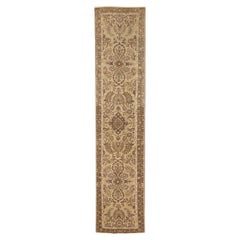 Persian Malayer Runner Rug - Wool Brown Ivory 73588