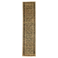 Persischer Malayer Läufer Teppich - Wolle Brown Elfenbein 74058