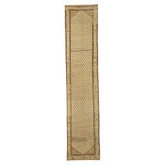 Persischer Malayer Läufer Teppich - Wolle Braun Elfenbein Design - 75521