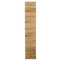 Persischer Malayer Läufer Teppich - Wolle Braun Elfenbein Design - 75526