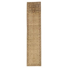 Persischer Malayer Läufer Teppich - Wolle Braun Elfenbein Design - 75552