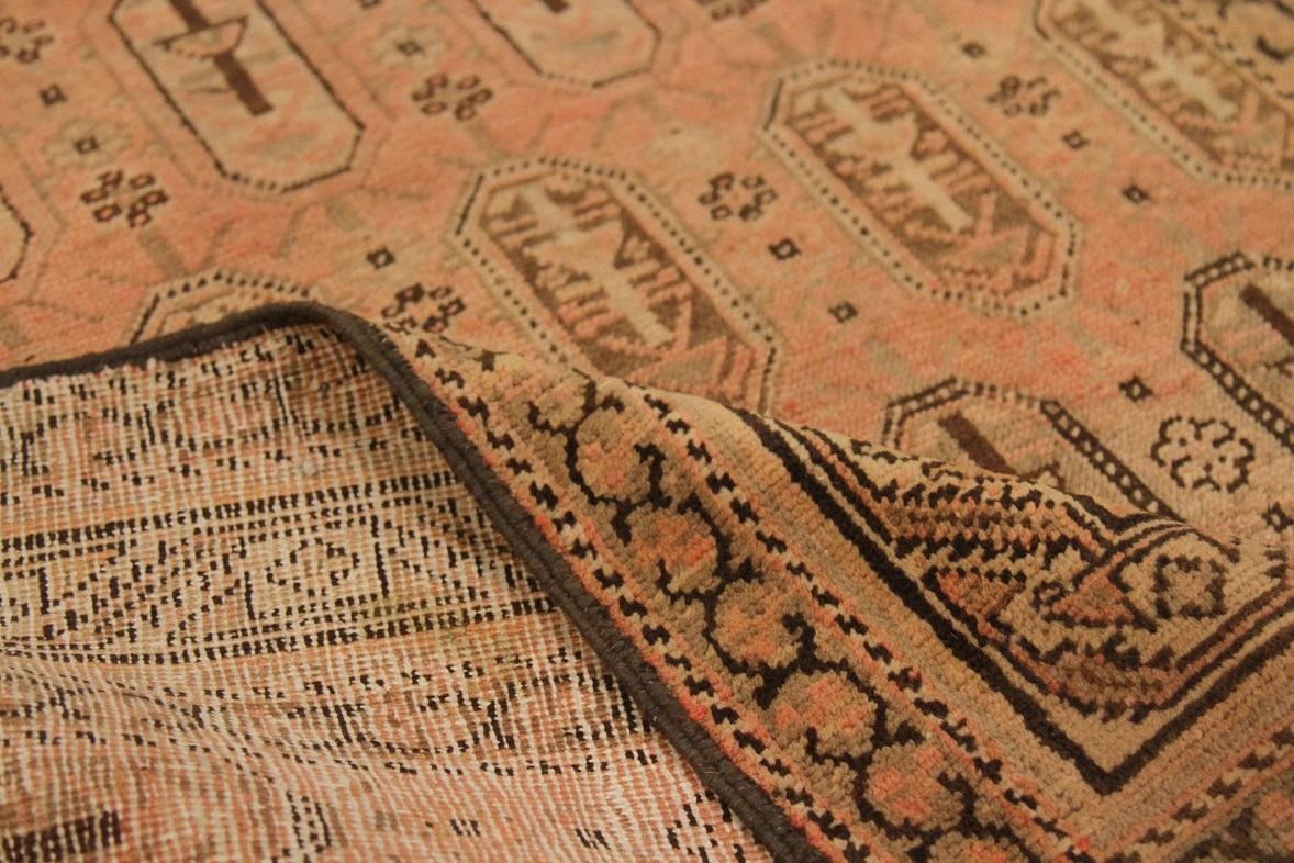 Persischer Malayer Läufer Teppich - Wolle Braun Elfenbein Rosa 72032 (Asiatisch) im Angebot