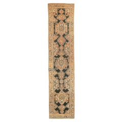 Persian Malayer Runner Rug - Wool Brown Ivory Pink 72283