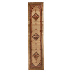 Persischer Malayer Läufer Teppich - Wolle Braun Elfenbein Rot 72925