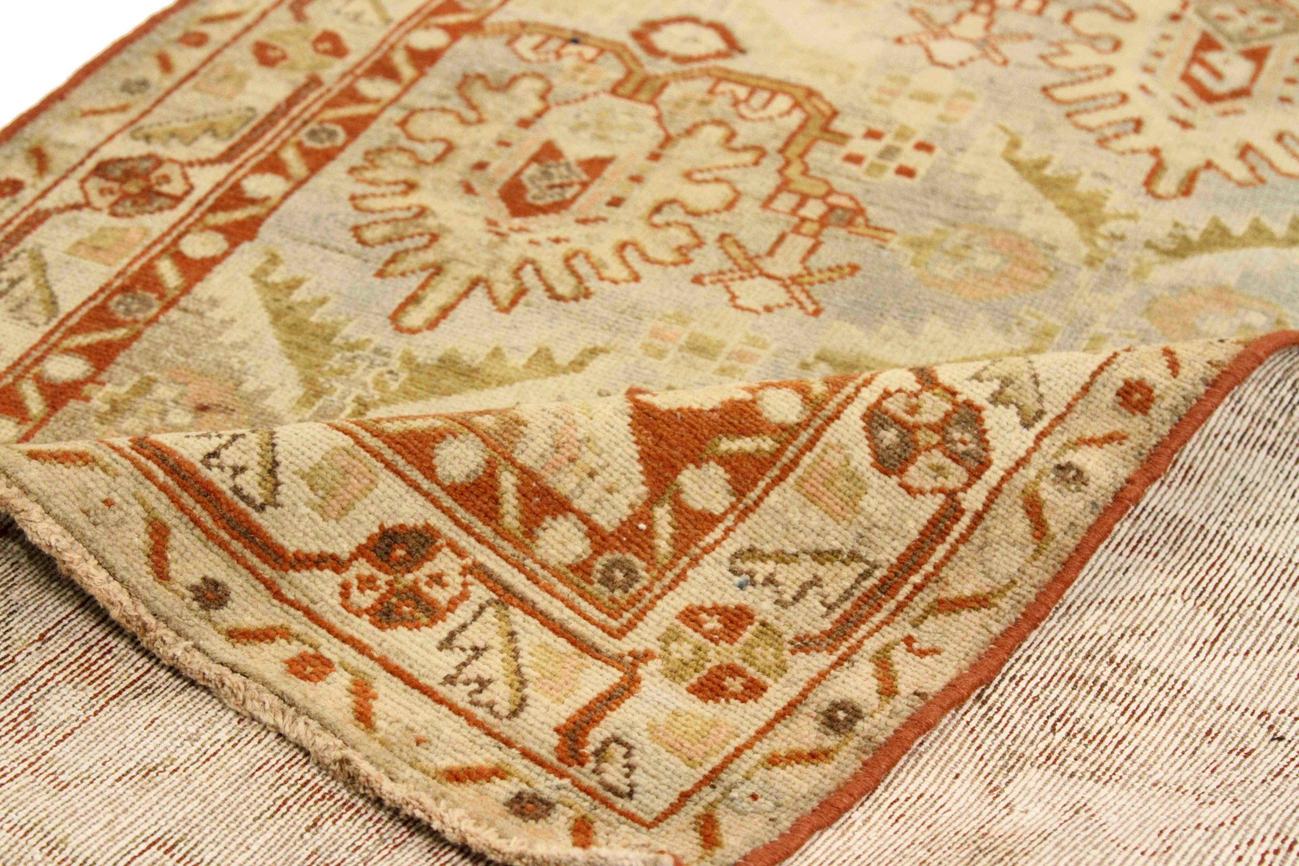 Persischer Malayer Läufer Teppich - Wolle Braun Elfenbein Rot Design - 75612 (Asiatisch) im Angebot