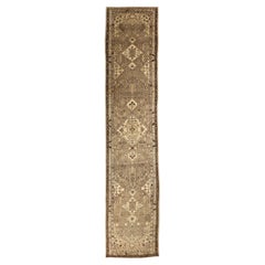 Persian Malayer Runner Rug - Wool Brown Ivory Taupe 74054