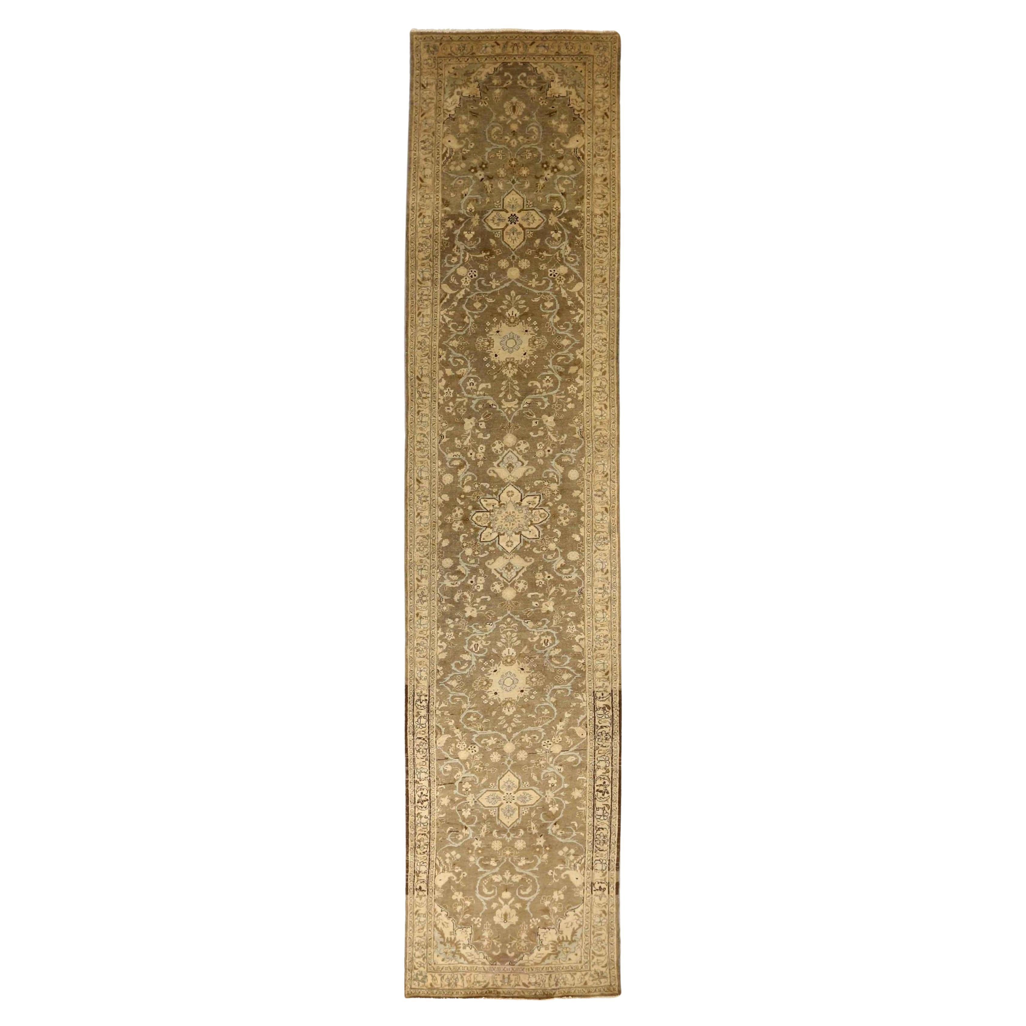 Persian Malayer Runner Rug - Wool Brown Ivory Taupe 74107
