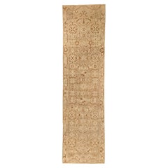 Persischer Malayer Läufer Teppich - Wolle Braun Elfenbein Taupe Design - 75545