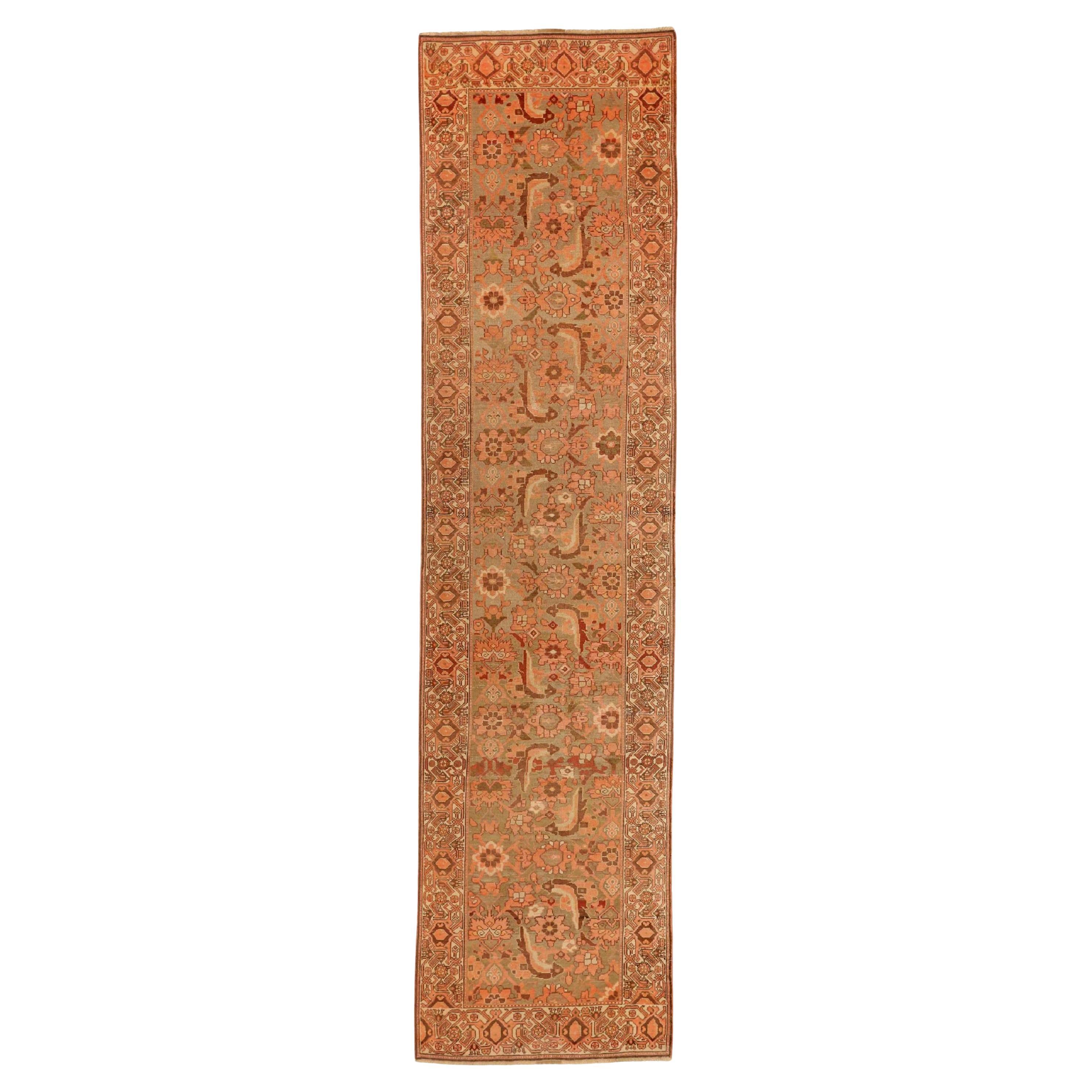 Persischer Malayer Läufer Teppich - Wolle Braun Rosa Taupe 73754