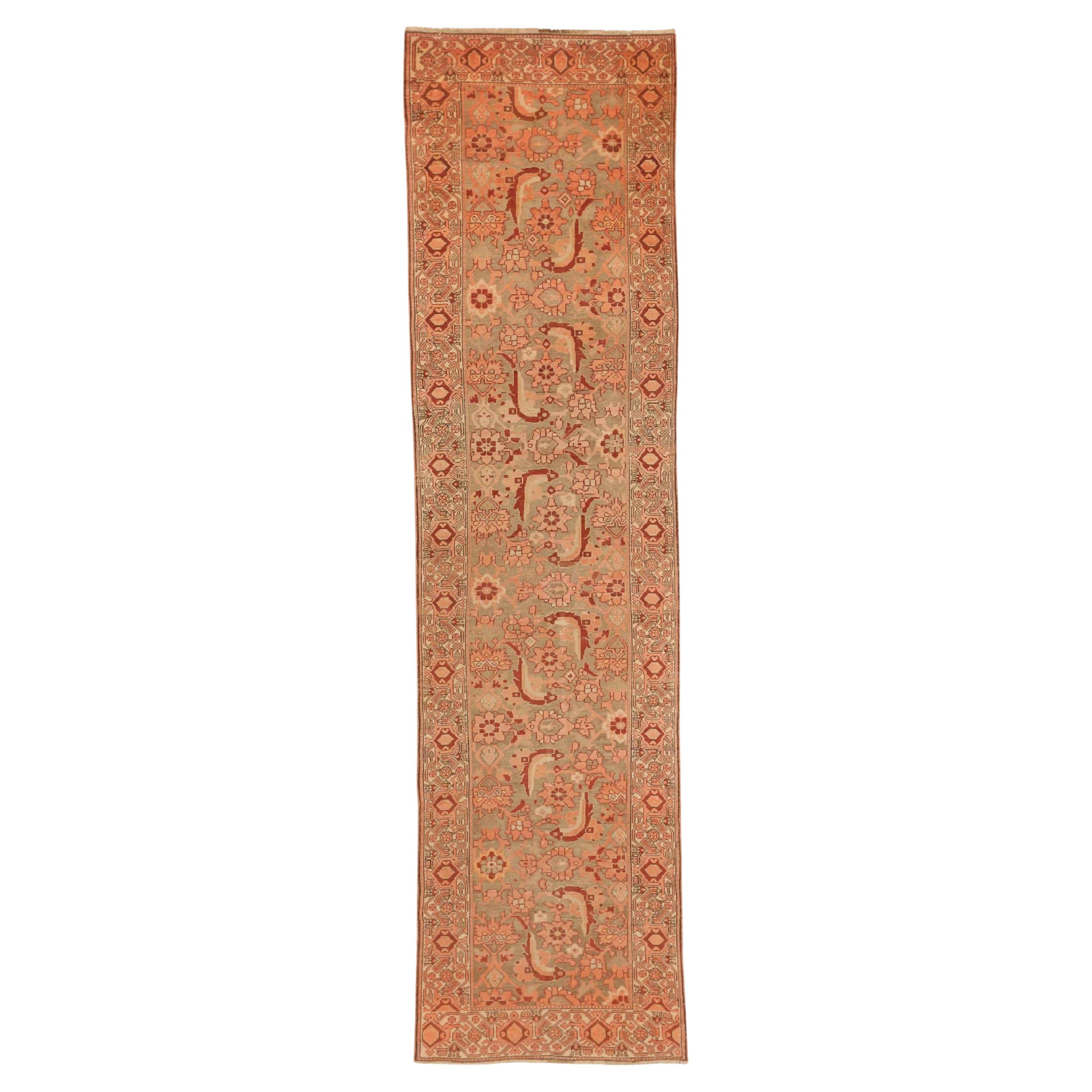 Persischer Malayer Läufer Teppich - Wolle Braun Rosa Taupe 73755