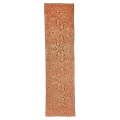 Persian Malayer Runner Rug - Wool Brown Pink Taupe 73755