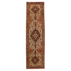 Tapis persan Malayer - Laine ivoire bleu marine bleu rouge 72835