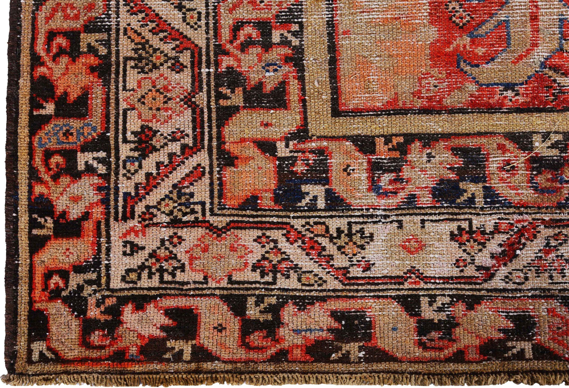 Persischer Malayer-Läufer aus Wolle - Elfenbeinrot-Design - 89630 im Zustand „Hervorragend“ im Angebot in Dallas, TX