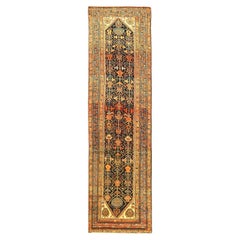 Persian Malayer Runner Rug - Wool Navy Blue Red Yellow 71223