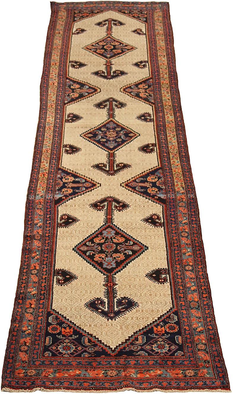 Discover the elegance of Persian Malayer featuring Runner Rug in Circa 1910. Designed with Wool and IvoryNavy BlueRed, this exclusive design is perfect for enhancing your space.