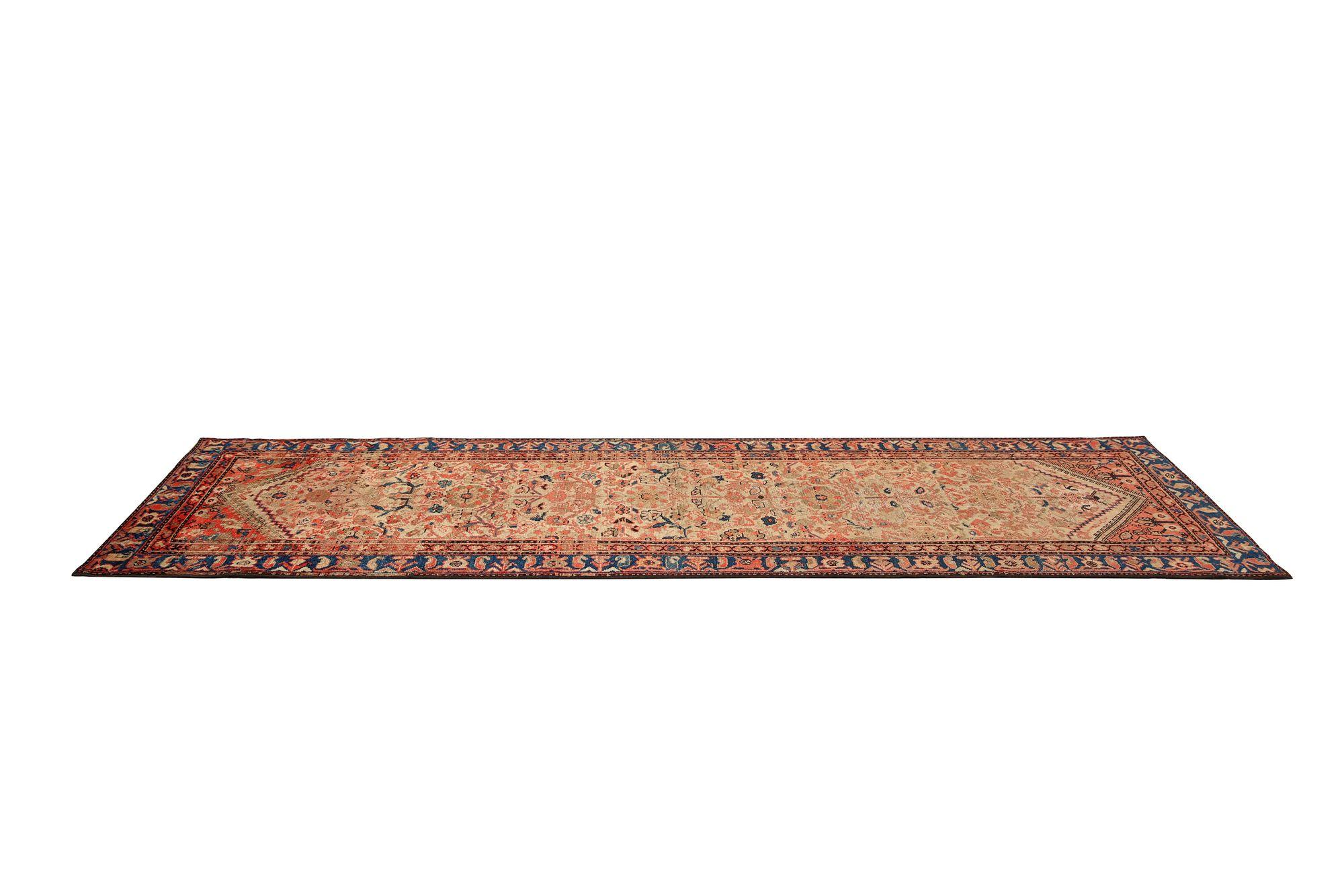 Persischer Malayer Läufer Teppich - Wolle Schwarz Braun Elfenbein Rot - 97965 im Zustand „Hervorragend“ im Angebot in Dallas, TX