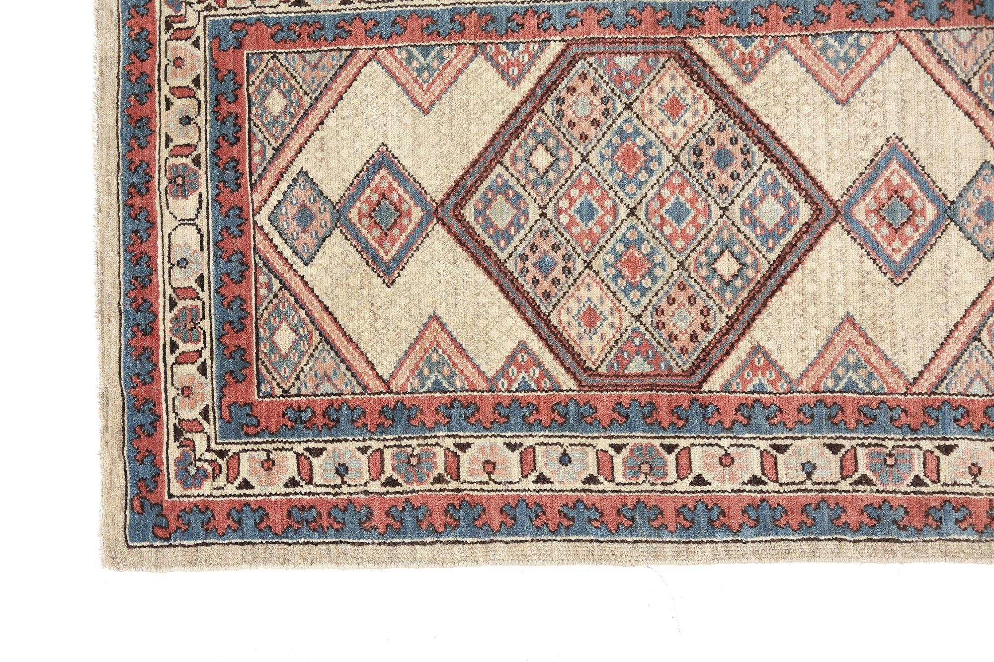 XX secolo Tappeto Persiano Malayer Runner - Lana Blu Marrone Avorio Rosso Design - 97953 in vendita