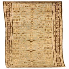 Persian Malayer Runner Rug - Wool Blue Brown Ivory Yellow - 75797