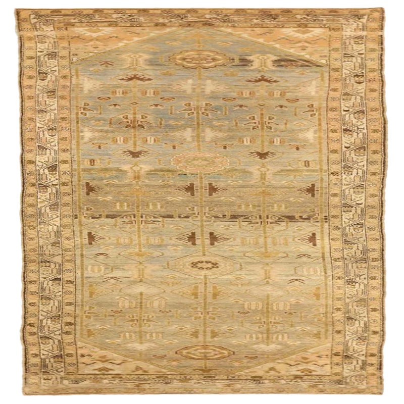 Alfombra Persa Malayer - Lana Azul Marrón Marfil Amarillo - 75818