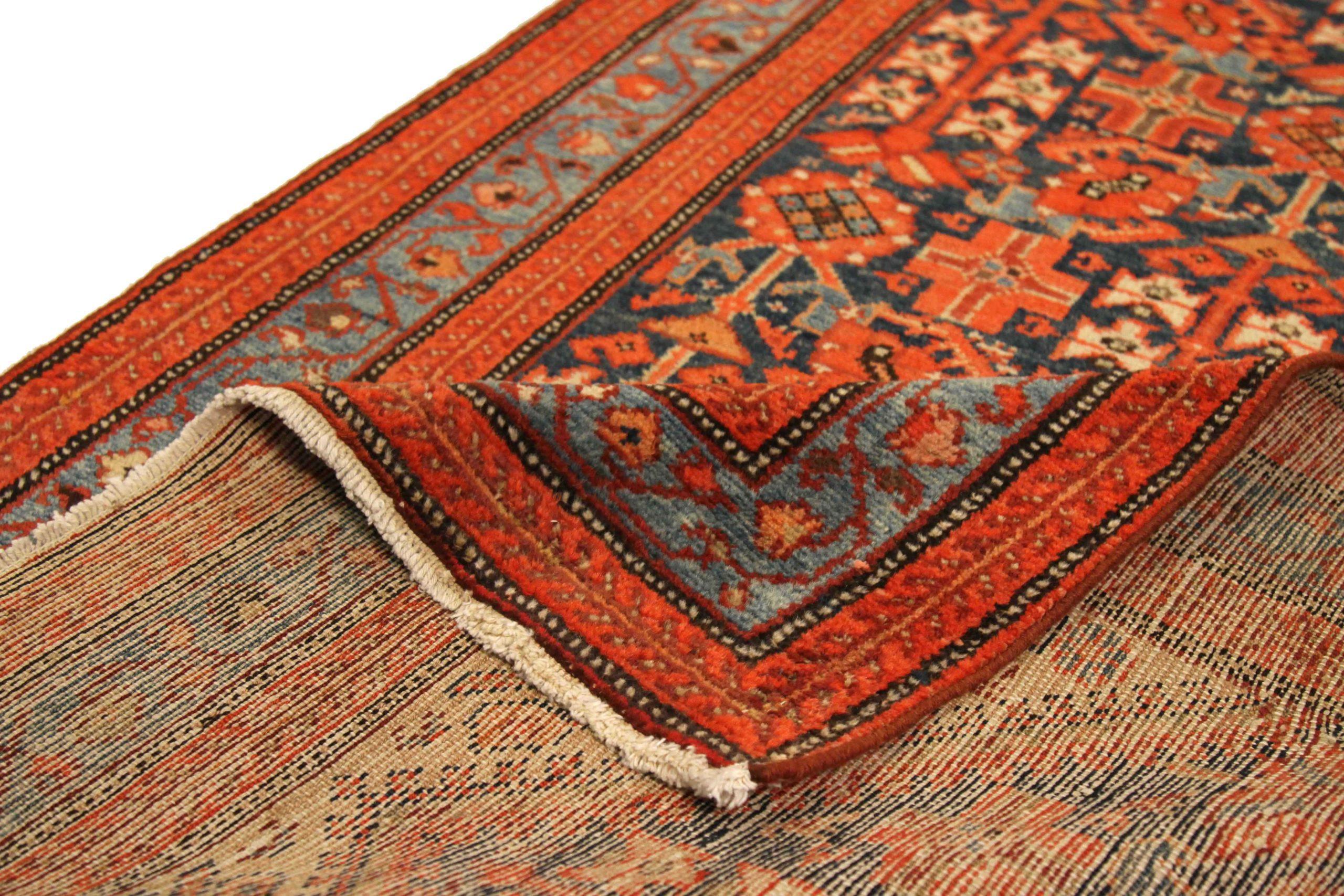 Irakien Tapis persan Malayer - Laine bleu ivoire bleu marine bleu rouge - 75962 en vente