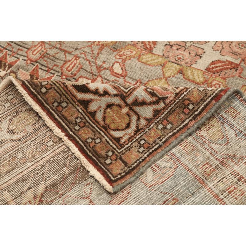 Persischer Malayer-Läufer - Wolle Blau Elfenbein Rosa Design - 94564 (Irakisch) im Angebot