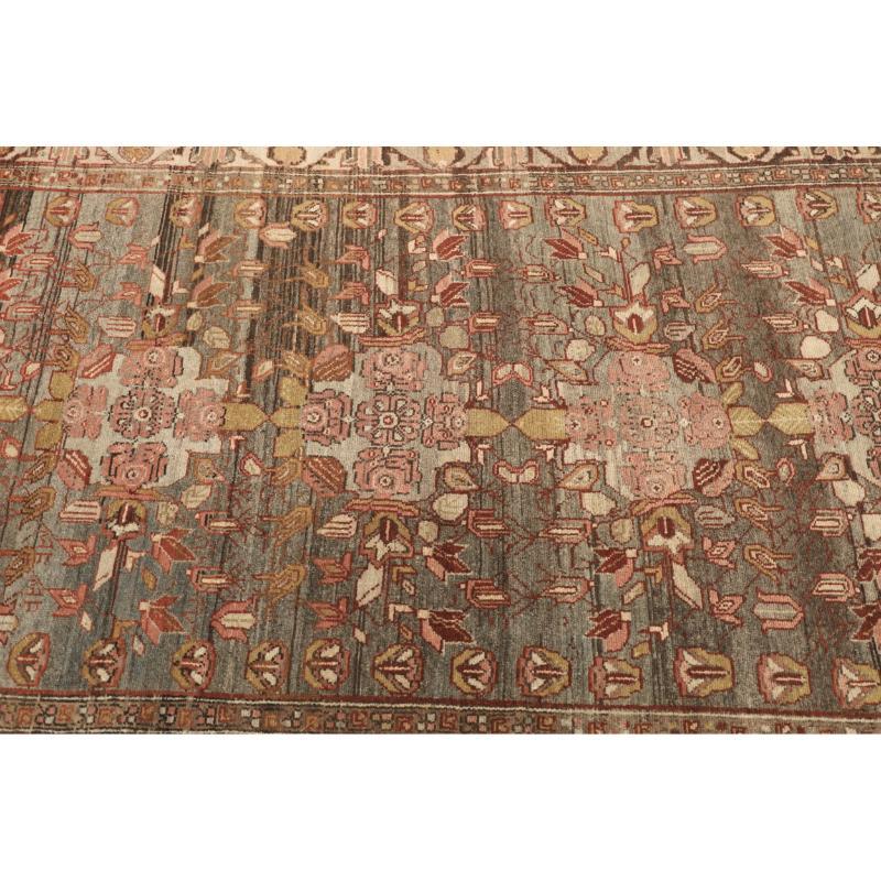 Persischer Malayer-Läufer - Wolle Blau Elfenbein Rosa Design - 94564 im Zustand „Hervorragend“ im Angebot in Dallas, TX