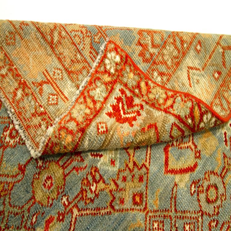 Persischer Malayer Läufer Teppich - Wolle Blau Rot Gelb Design - 92705 (Irakisch) im Angebot