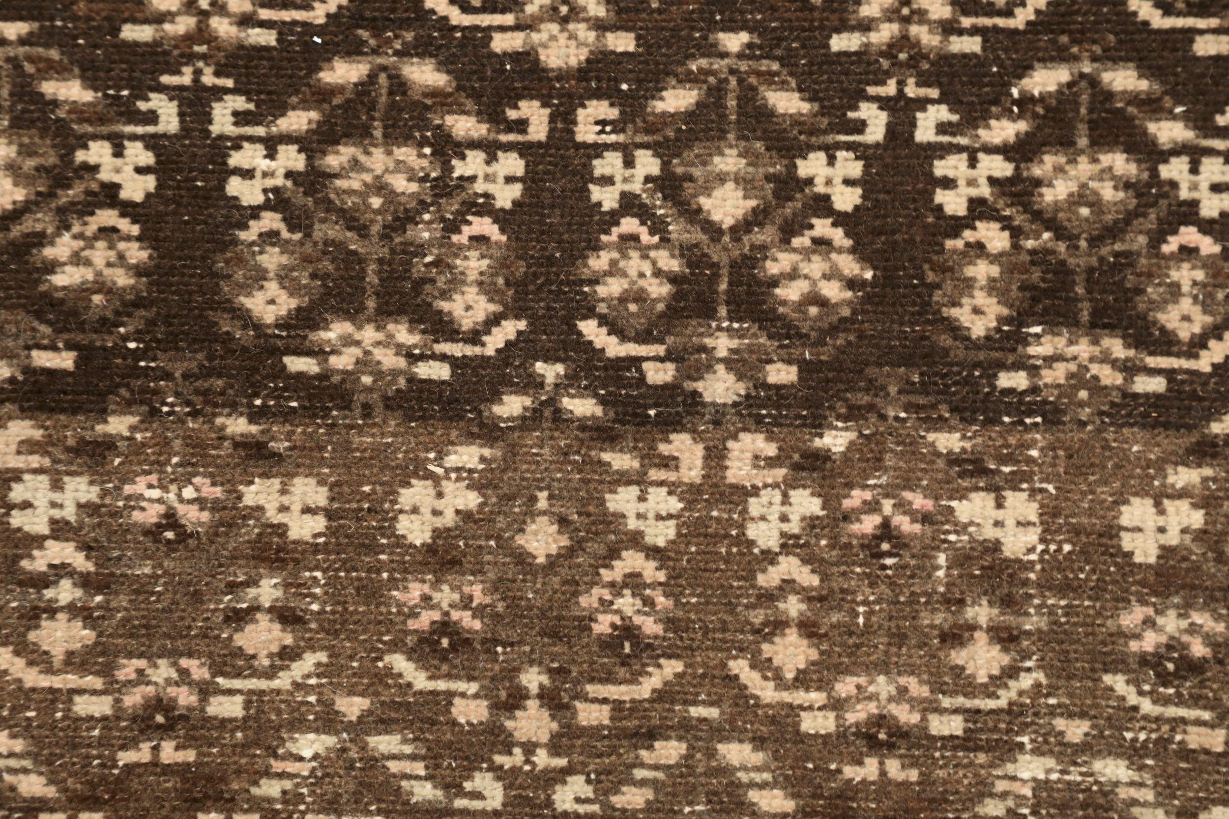 Persischer Malayer Läufer Teppich - Wolle Brown Design - 94567 im Zustand „Hervorragend“ im Angebot in Dallas, TX