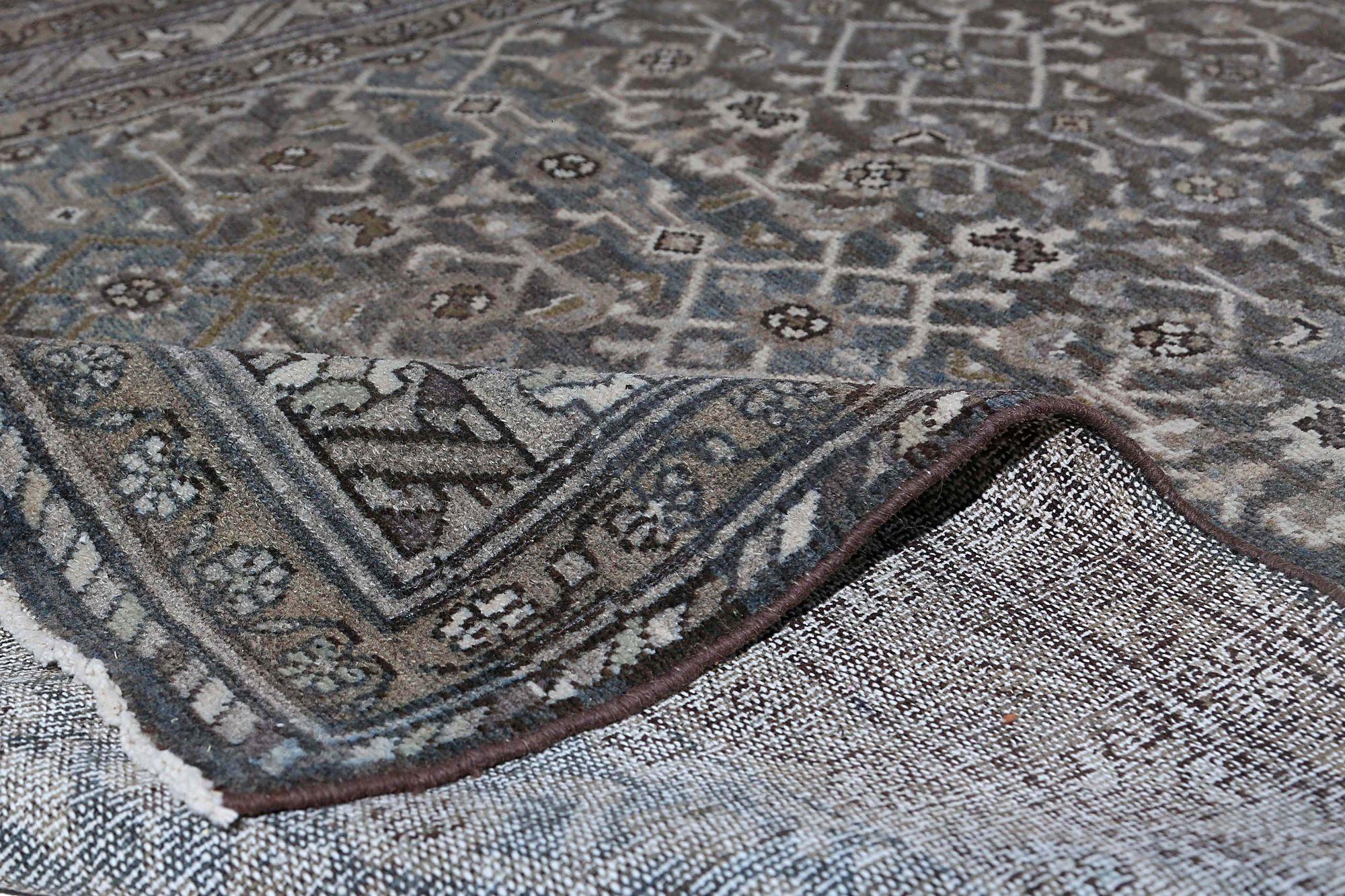 Tappeto Persiano Malayer Runner - Design Marrone Lana - 96854 In condizioni ottime in vendita a Dallas, TX