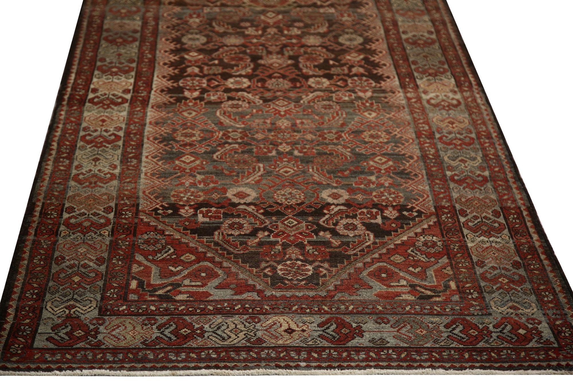 Persischer Malayer Läufer Teppich - Wolle Brown Design - 97120 (Irakisch) im Angebot