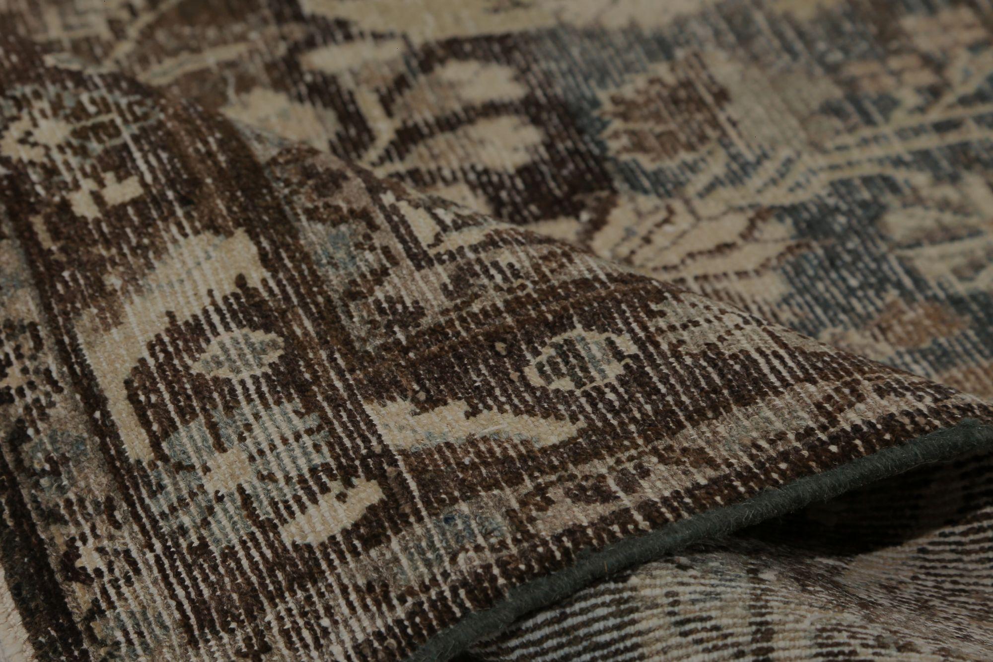 Persischer Malayer Läufer Teppich - Wolle Brown Design - 97478 im Zustand „Hervorragend“ im Angebot in Dallas, TX