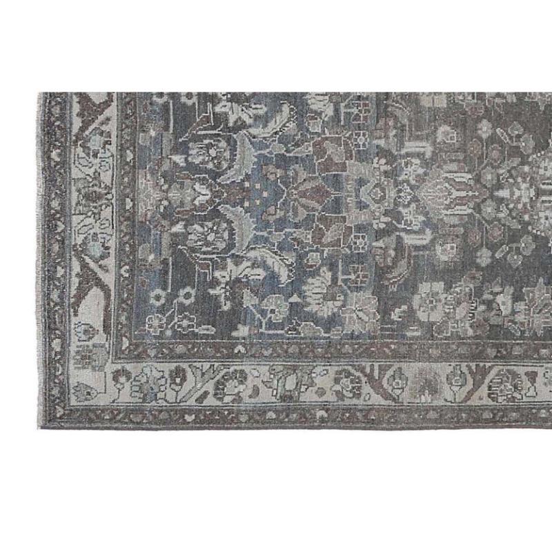 Persischer Malayer Läufer Teppich - Wolle Brown Gray Design - 97585 (Irakisch) im Angebot